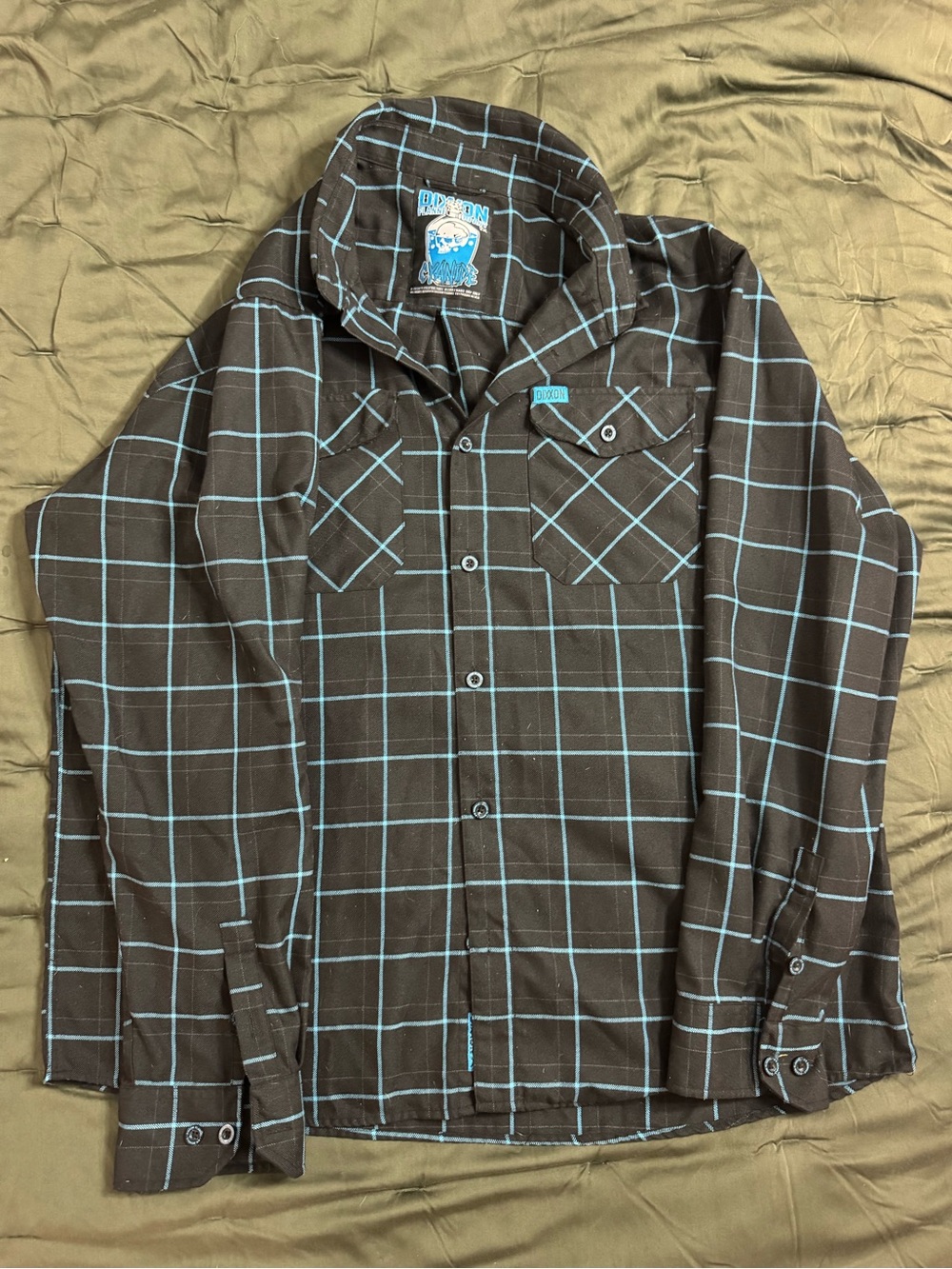 Dixxon Cyanide Blue-Checked Button-Up Shirt Jacket